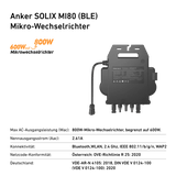 Anker SOLIX Balkonkraftwerk 2× RS50B Panel 540W, Mikro-Wechselrichter 600W/800W, Bodenhalterungen