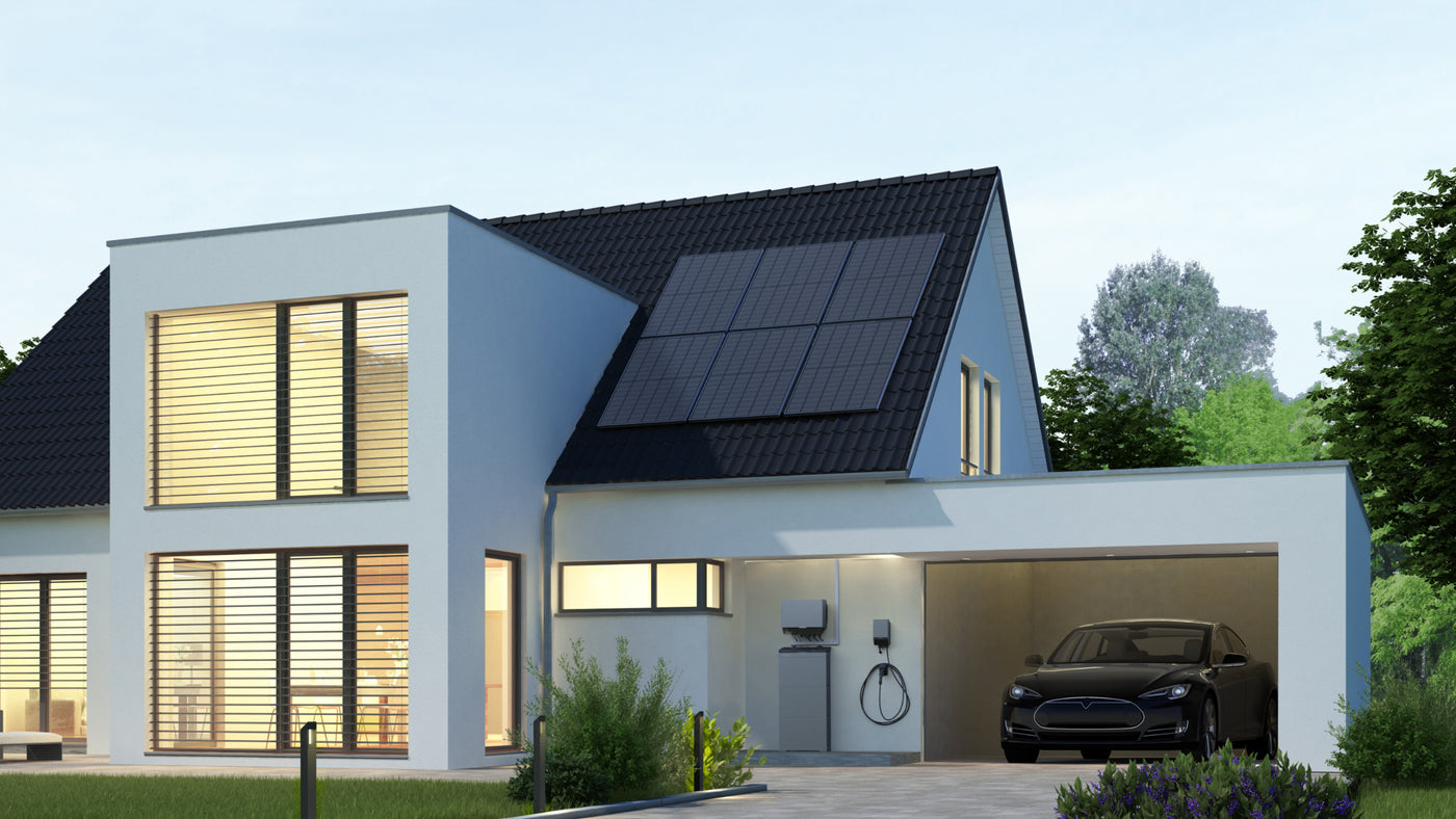 Garagenansicht-Ladestation-Wechselrichter-Energiespeicher