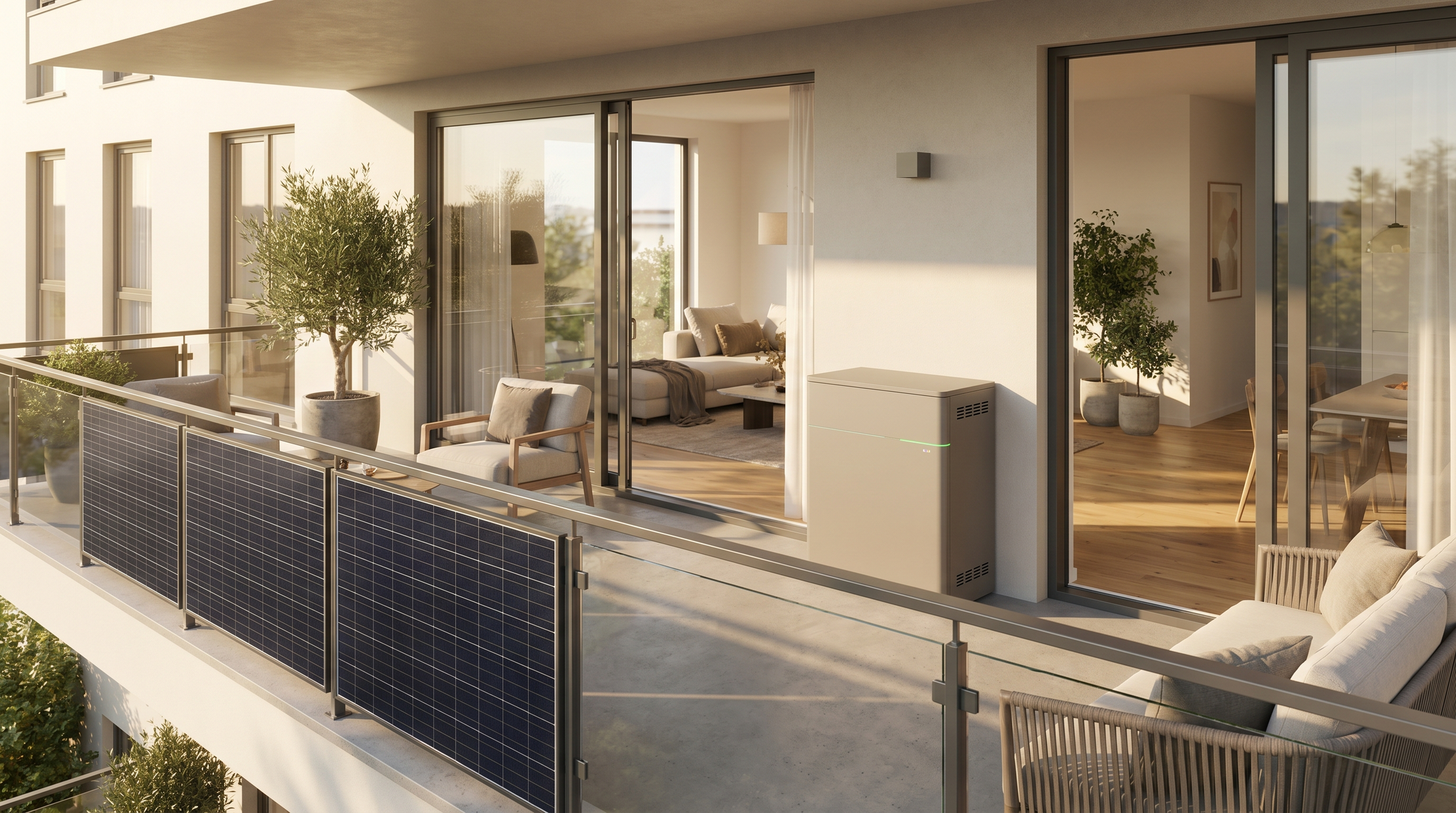 Balkonkraftwerk mit Speicher für Balkon, Terrasse und Eigenverbrauch