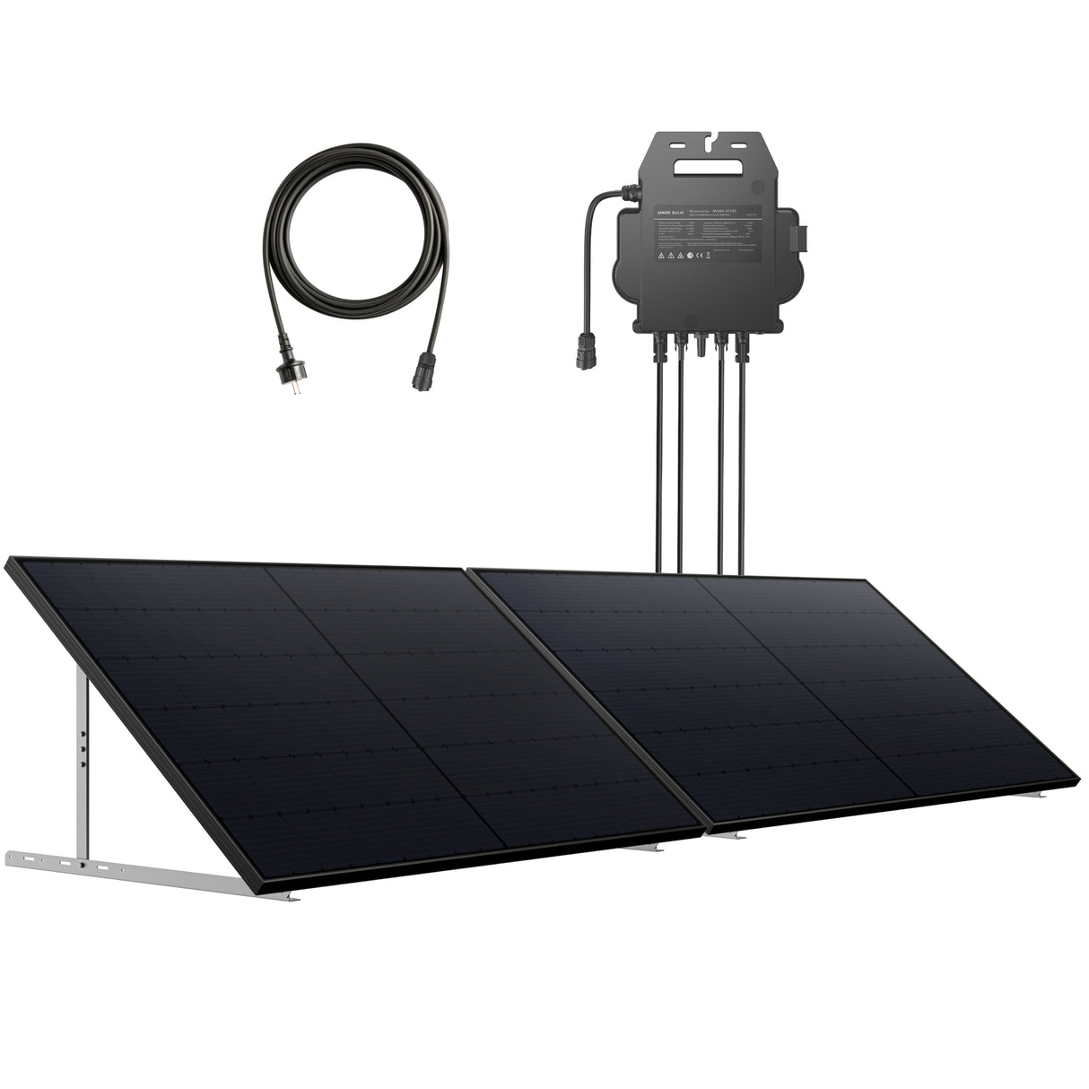 Anker SOLIX Balkonkraftwerk 2× RS40B Panel 410W, Mikro-Wechselrichter 600W/800W, Bodenhalterung xxx EOL