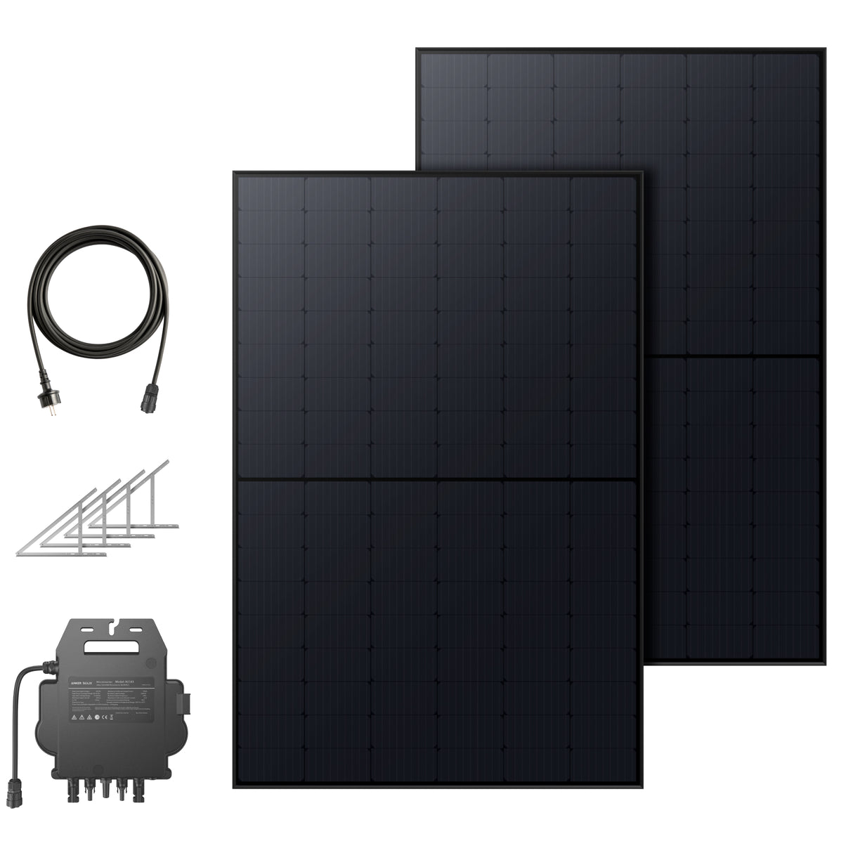 Anker SOLIX Balkonkraftwerk 2× RS40B Panel 410W, Mikro-Wechselrichter 600W/800W, Bodenhalterung xxx EOL