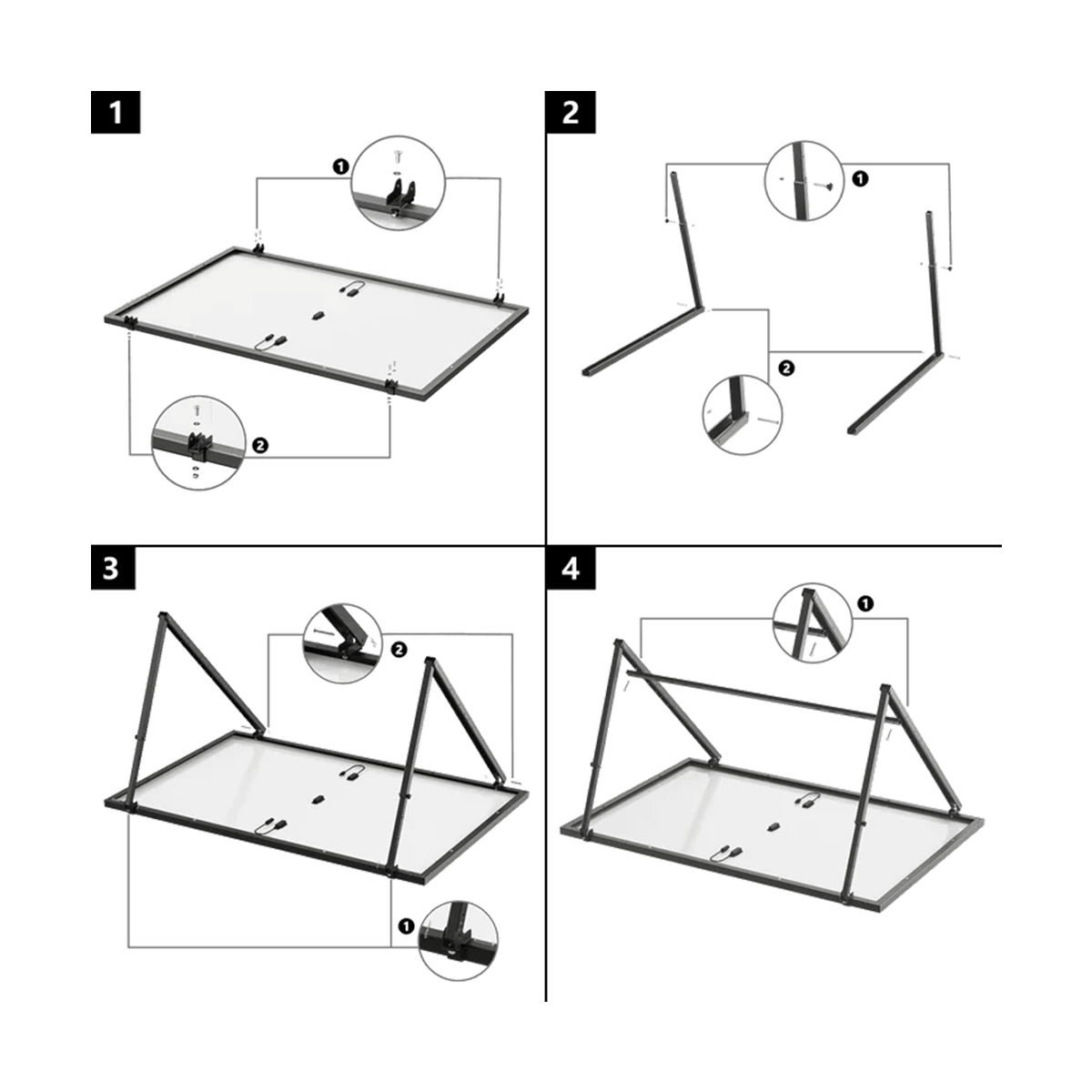 EcoFlow Adjustable Ground Suspended Solar Bracket Boden Wand Halterung Solarpanel