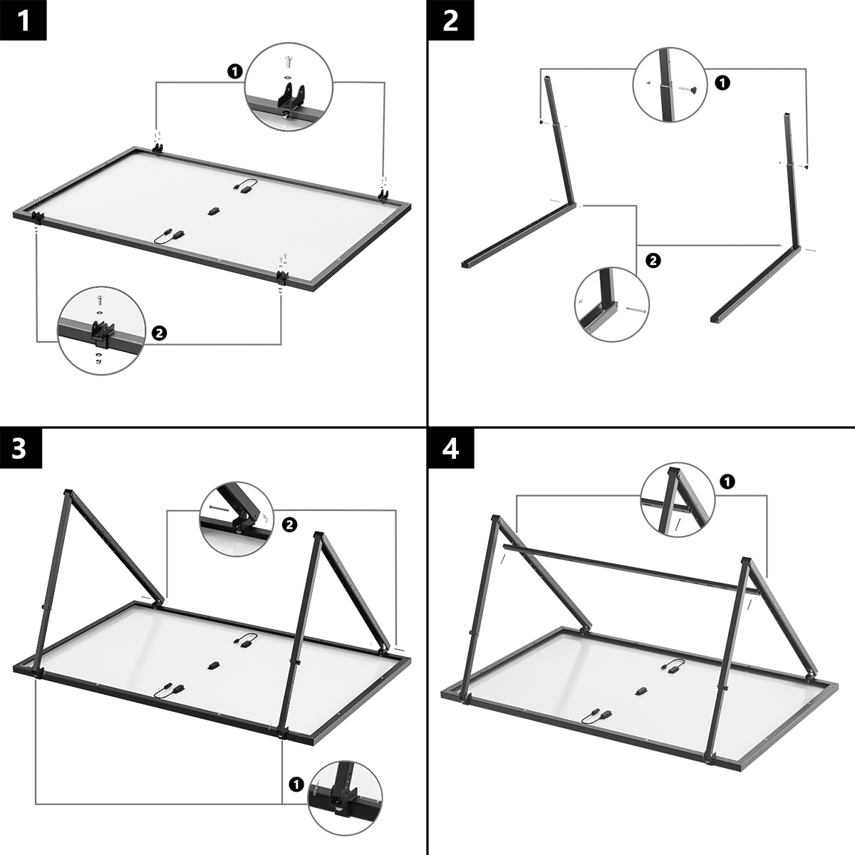 EcoFlow Solar adjustable Tilt Mount Bracket Solarpanel Halterung verstellbarer Winkel