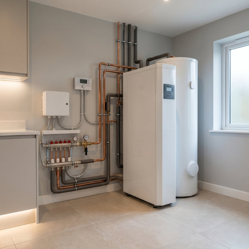 Wärmepumpe mit Photovoltaik, Smart Grid und effizienter Heizenergie für moderne Gebäude