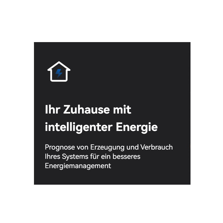 Ihr Zuhause: Intelligente Energie mit Erzeugungs- und Verbrauchsprognose